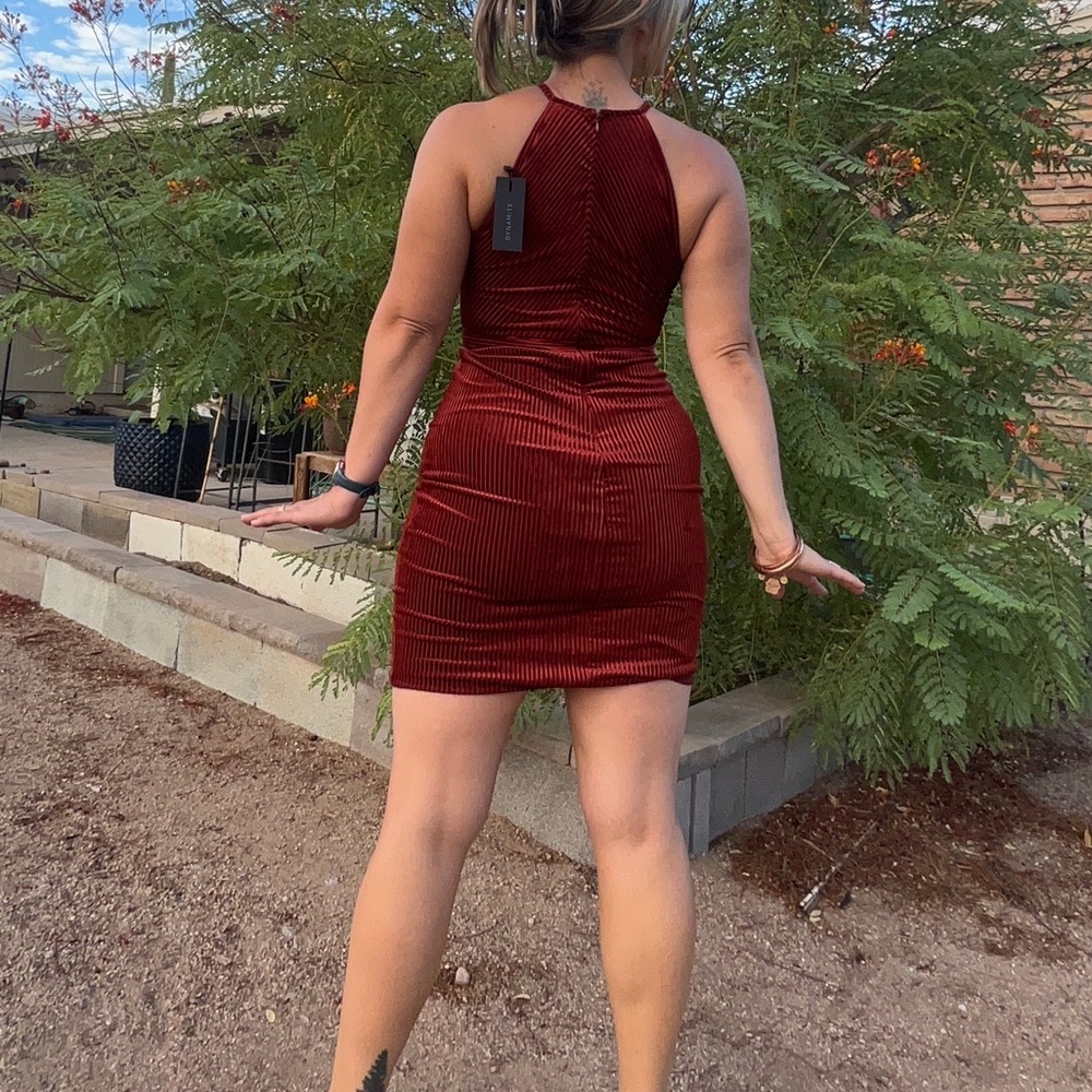 NWT Dynamite Velvet Bodycon Dress - Picture 4 of 14